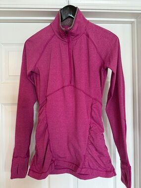 lululemon athletica Pink Stripe Half-Zip Pullover